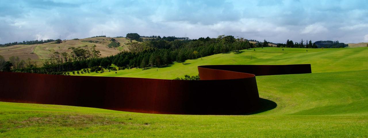 Metal sculpture of grassy hill (credit: Melanie Wright)