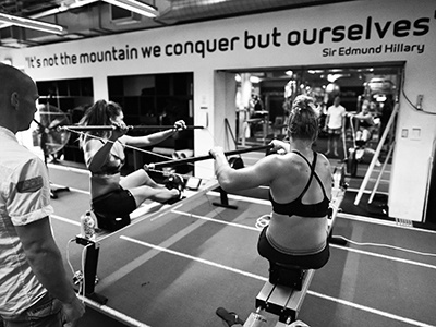 Sports people training in gym