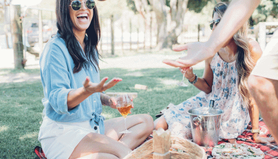 Friends drinking wine