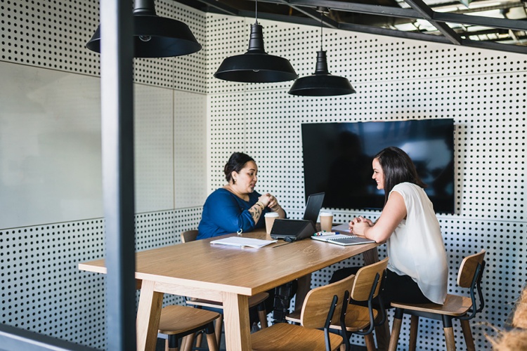 Two women in an interview